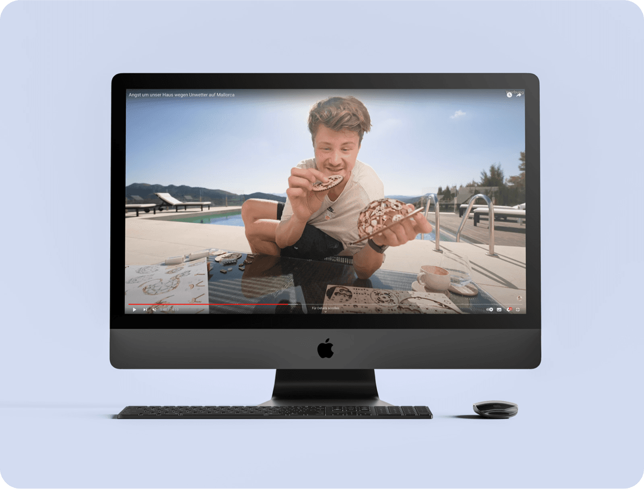 YouTube video on a tablet