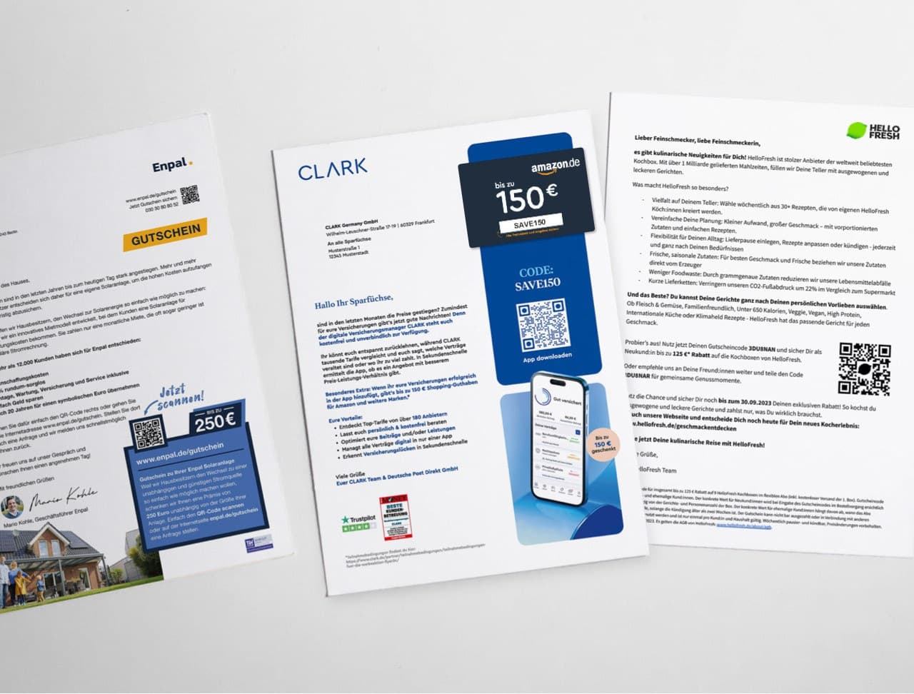 Coupons and print media from different brands