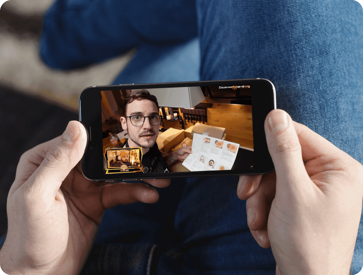 YouTube video on a smartphone