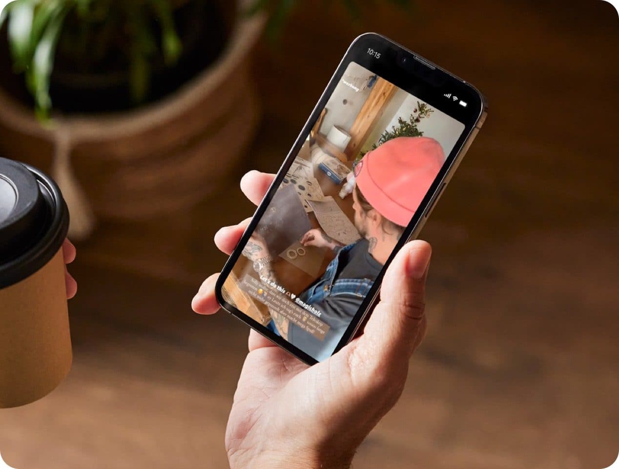Instagram story on a smartphone