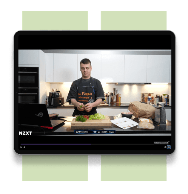 Twitch stream on a tablet