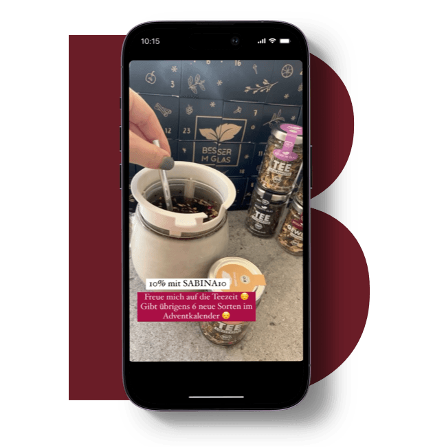 Instagram story on a smartphone