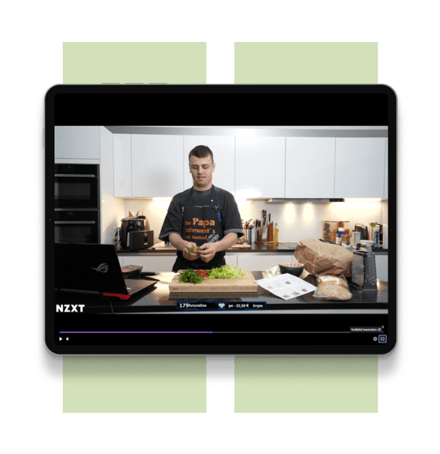 Twitch stream on a tablet