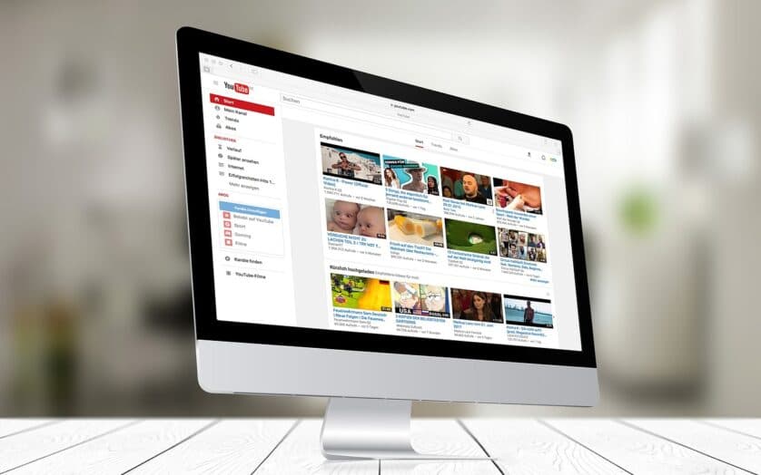 Youtube influencer marketing on laptop