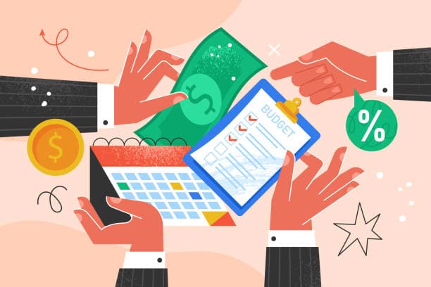 Illustration einer Budget Planung einer Social Media Strategie