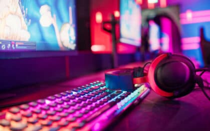 Influencer marketing on Twitch - colorful gaming station