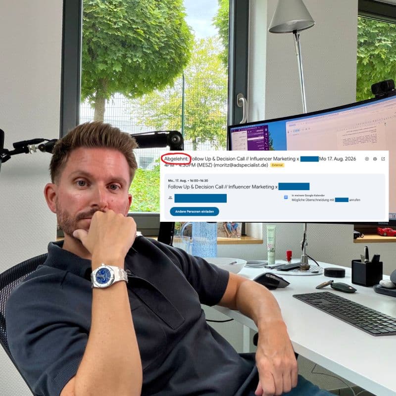 LinkedIn post by Moritz Lambrecht on showing up to agency intro calls