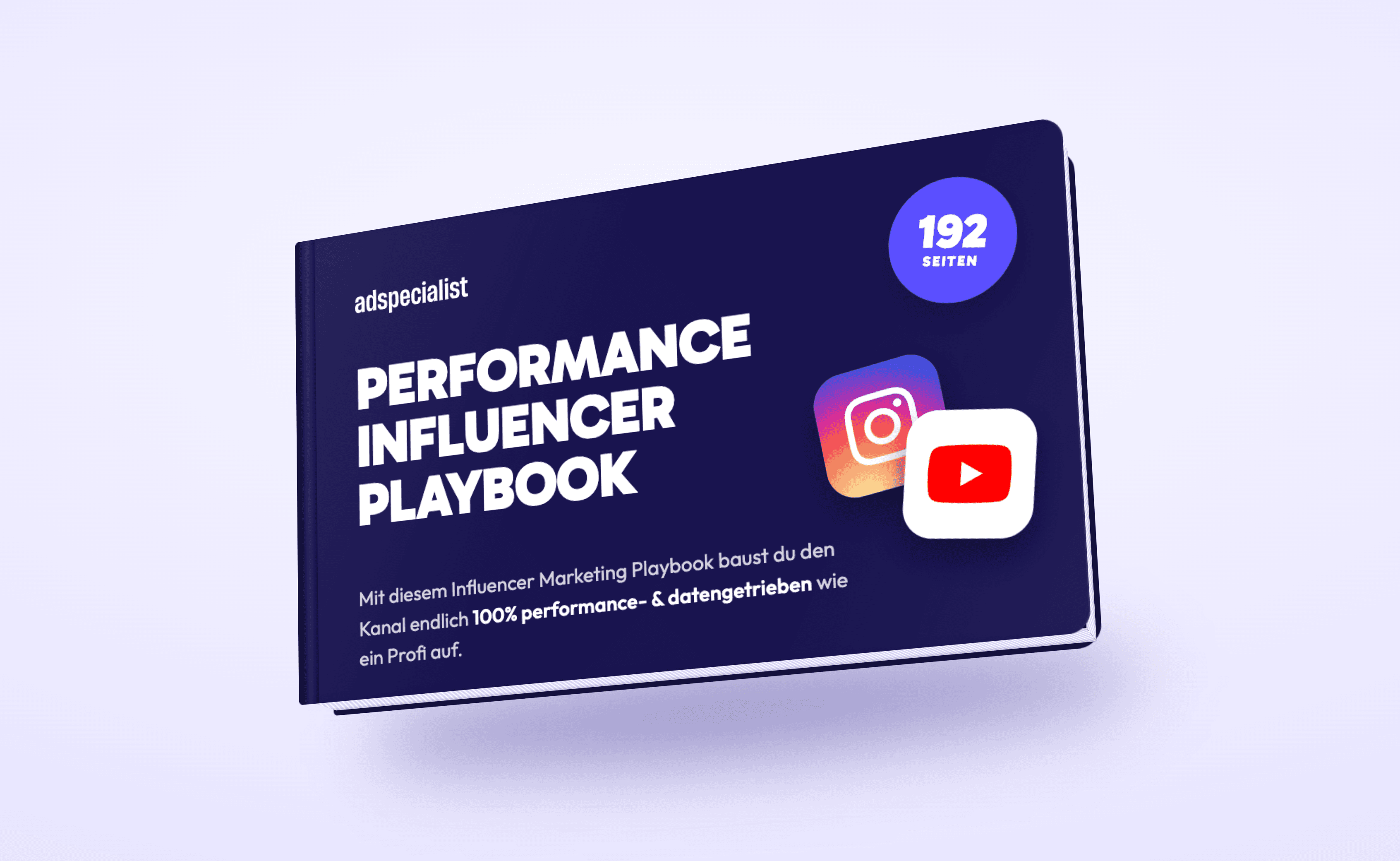Das Performance Influencer Playbook als aufgestelltes Buch