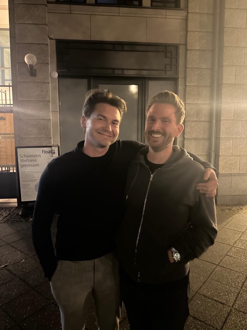 The founders out in the city at night