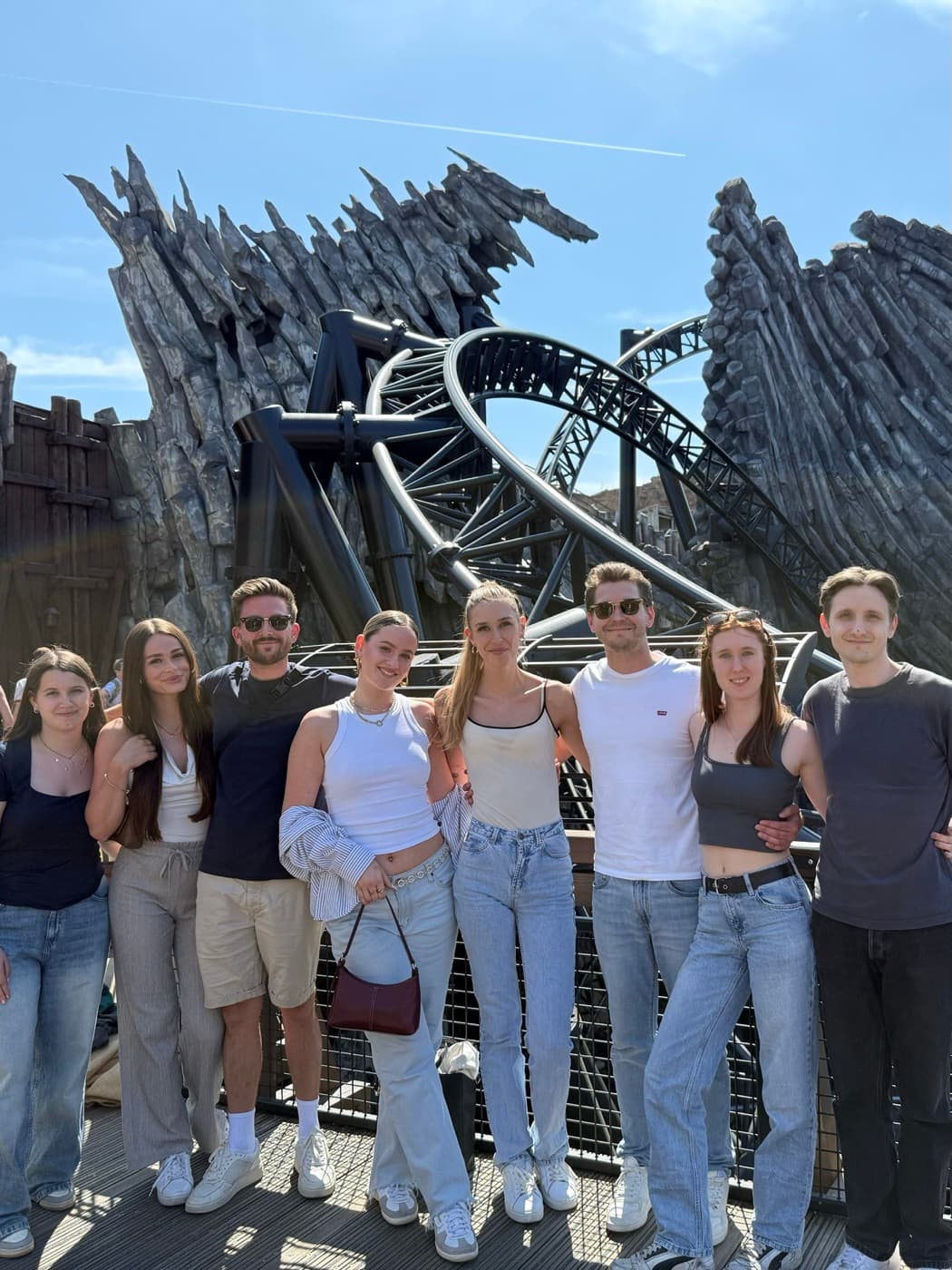 The team at a theme park