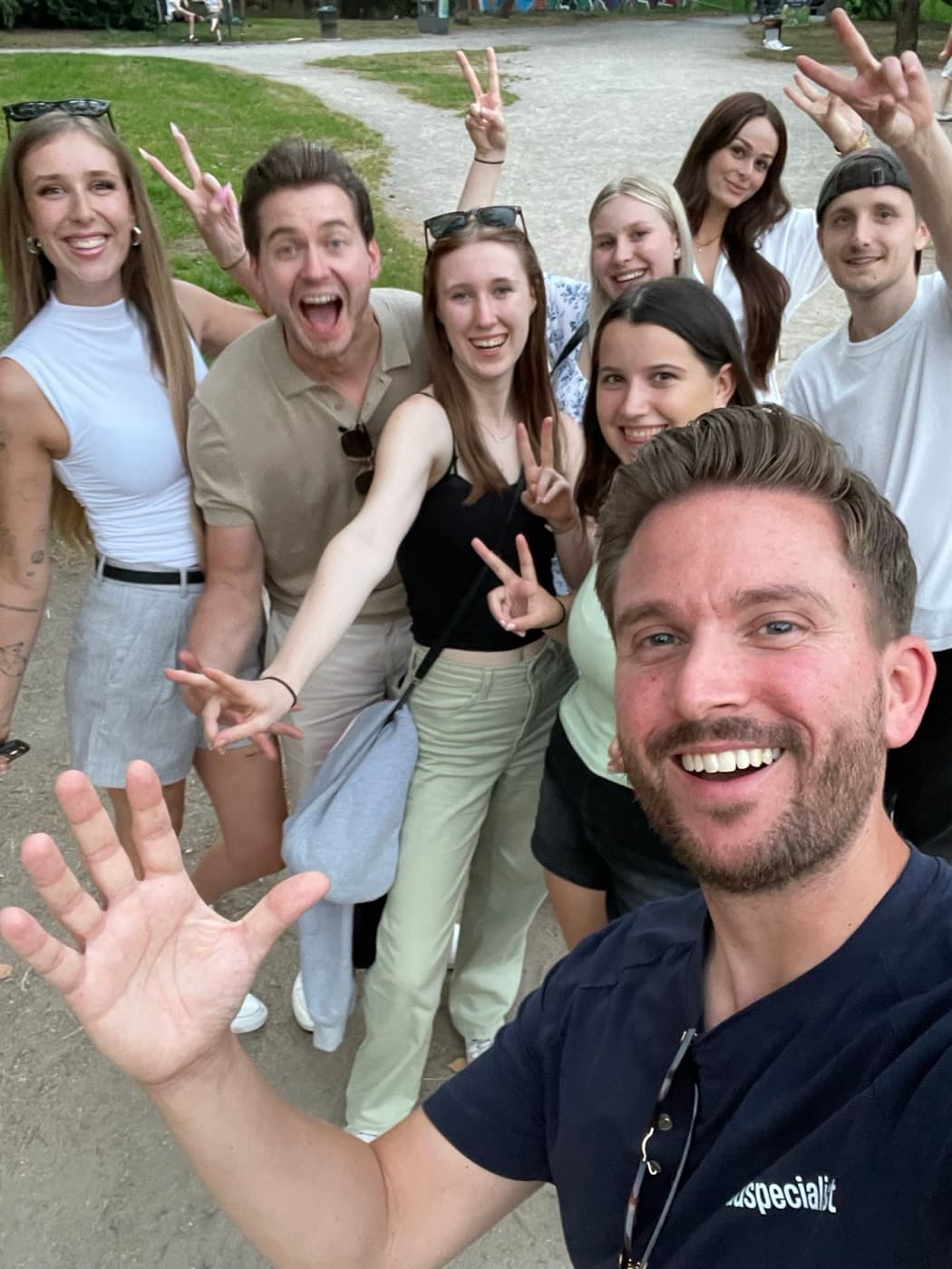 Team selfie outdoors